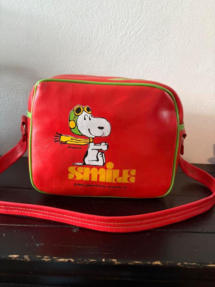 Vintage, origineel oud Snoopy Smile/Flying Ace schoudertasje, Sieraden, Tassen en Uiterlijk, Tassen | Schoudertassen, Zo goed als nieuw