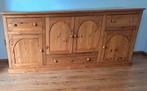 Massief Grenen Dressoir € 100 en Massief Houten Spiegel € 0, Ophalen, Gebruikt, Met deur(en), 200 cm of meer