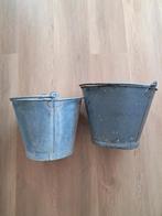 Zinken emmers, Tuin en Terras, Bloempotten, Gebruikt, Rond, Ophalen of Verzenden, Metaal