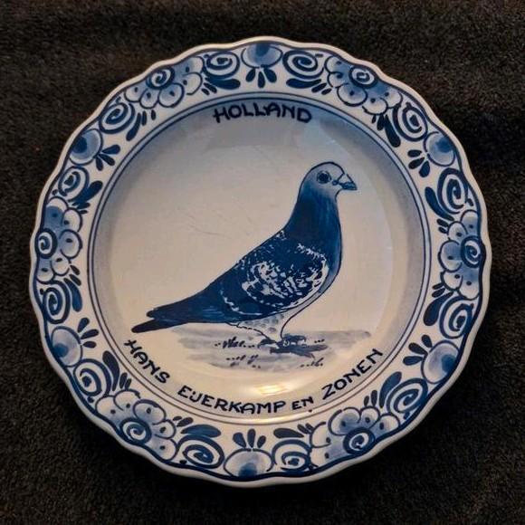 Delfts Blauw wandbordje duif, Hans Eijerkamp en Zonen, Antiek en Kunst, Antiek | Wandborden en Tegels, Ophalen