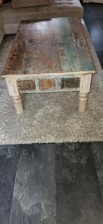 Salontafel Indiase vintage shabby, Ophalen, 100 tot 150 cm, Teakhout, 50 tot 100 cm