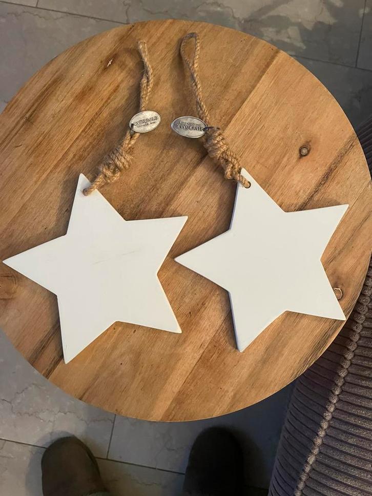 Riverdale kerst ornamenten, hout, witte ster, zgan, Diversen, Kerst, Zo goed als nieuw, Ophalen of Verzenden