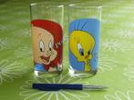 Tweety en Porky Pig frisdrankglazen - Looney Tunes, Verzamelen, Ophalen of Verzenden, Looney Tunes, Zo goed als nieuw, Overige typen
