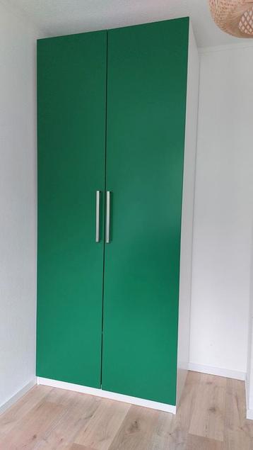 Pax kledingkast Ikea met groene deuren b100xd58xh236 beschikbaar voor biedingen