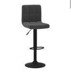 Barkrukken 2 st fluweel zwart, Huis en Inrichting, Barkrukken, Kunststof, Info@bargains-by-dj.nl, 60 tot 90 cm, Nieuw