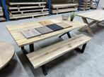 massief eiken tafel | tafelblad | eettafel | boomstamtafel, Huis en Inrichting, Tafels | Eettafels, Ophalen, Eikenhout, 50 tot 100 cm