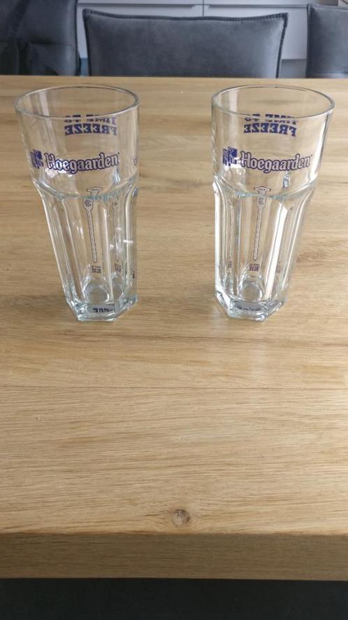 3 Hoegaarden bierglazen., Verzamelen, Glas en Borrelglaasjes, Zo goed als nieuw, Bierglas, Ophalen of Verzenden