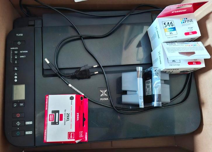 Canon Pixma TS3150 Printer met cartridges en USB snoer, Computers en Software, Printers, Gebruikt, Printer, Inkjetprinter, Kleur printen