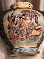 Antieke handgeschilderde vaas 33 cm groot, Ophalen of Verzenden