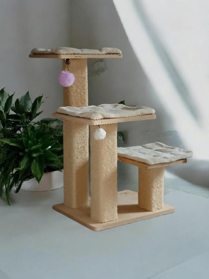 Oersterke met hout krabpaal, Dieren en Toebehoren, Krabmeubelen, Zo goed als nieuw, Krabpaal, Ophalen