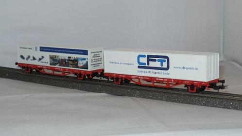 2 x PIKO 95876/95876-52 containerwagons DB CargoNIEUW (#738), Hobby en Vrije tijd, Modeltreinen | H0, Nieuw, Wagon, Gelijkstroom