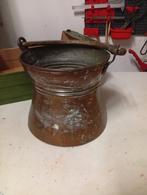 Antieke Koperen Emmer met bronzen Handvat, Ophalen of Verzenden, Koper