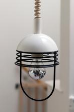 Vintage design metalen hanglamp / kooilamp, Huis en Inrichting, Lampen | Hanglampen, Ophalen, Metaal, Vintage, industrieel, Minder dan 50 cm