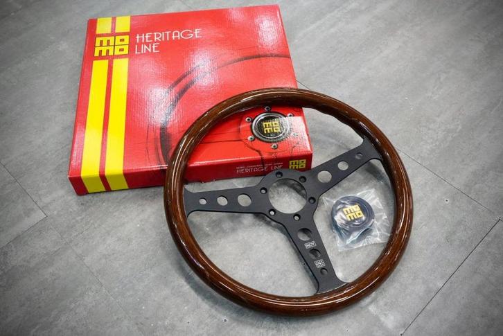 Momo Indy heritage stuur sportstuur 350mm hout zwart, Auto diversen, Tuning en Styling, Ophalen of Verzenden