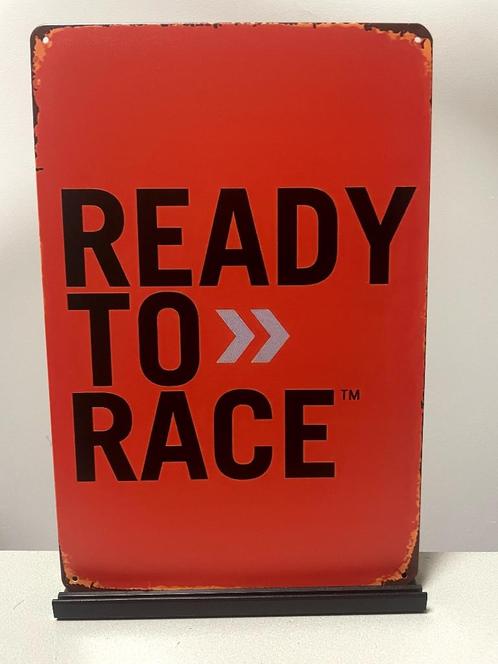 Ready to Race , metalen tekstbord (Old Look), Sport en Fitness, Loopsport en Atletiek, Nieuw, Overige typen, Hardlopen, Overige merken