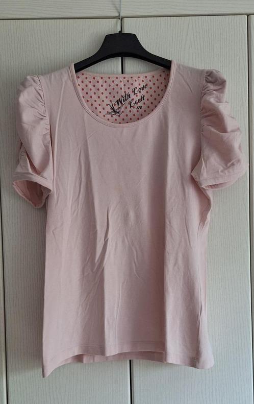 Lichtroze shirt met pofmouw - maat M, Kleding | Dames, T-shirts, Gedragen, Maat 38/40 (M), Roze, Korte mouw, Ophalen of Verzenden