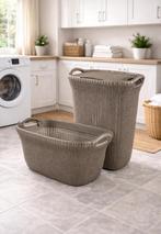 Curver Knit Wasmand met deksel 57 L + wasmand 40L taupe ZGAN, Ophalen of Verzenden