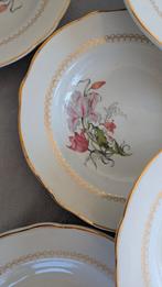 Franse Retro Vintage Lunéville Harlem borden bloemen goud, Ophalen of Verzenden, Gebruikt, Overige stijlen, Bord(en)