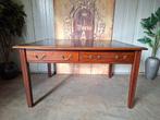 Antieke Engelse dubbelzijdige schrijftafel, bureau, desk,, Ophalen of Verzenden