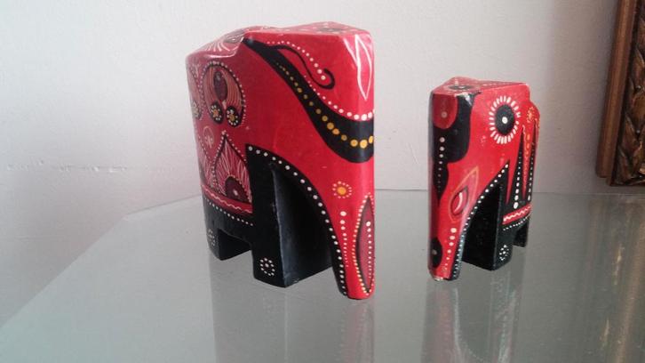 4 moderne design beeldjes van olifanten., Antiek en Kunst, Kunst | Designobjecten, Ophalen of Verzenden