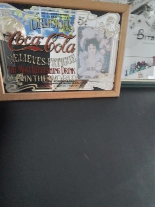 Coca-Cola Spiegel met Vintage Afbeelding, Antiek en Kunst, Antiek | Spiegels, Minder dan 50 cm, Minder dan 100 cm, Rechthoekig