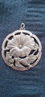 Zilveren Art Nouveau Hanger Bloem, Ophalen, Zilver