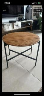 Ronde Bijzettafel, Huis en Inrichting, Tafels | Salontafels, Ophalen, Gebruikt, Rond, Metaal