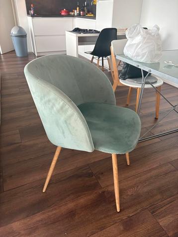 Eetkamerstoelen velvet groen (6x)