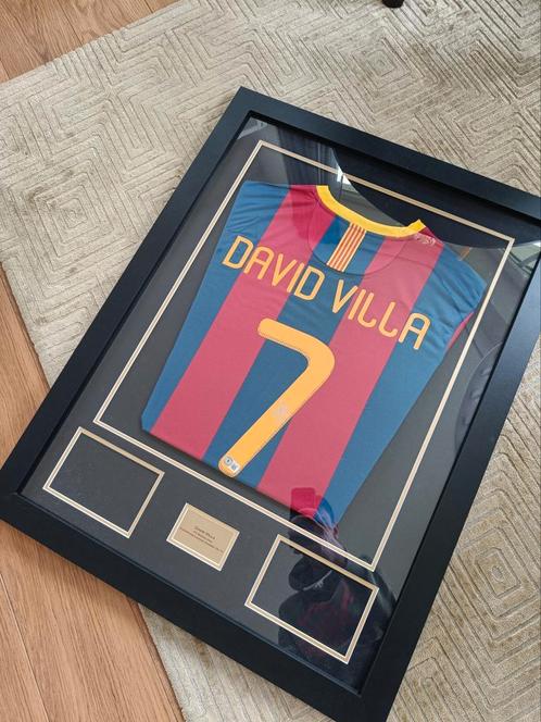 David Villa Barcelona shirt gesigneerd + ingelijst, Beckett!, Verzamelen, Sportartikelen en Voetbal, Nieuw, Shirt, Buitenlandse clubs