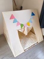 Tipi speeltent voor kinderen – 120x120x100 cm, met mat en vl, Ophalen, Gebruikt