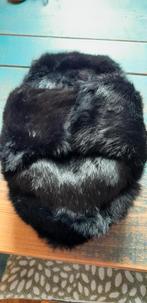 Russische Ushanka nieuw echt konijnenbont zwart maat 59, Ophalen of Verzenden, Nieuw, Overige maten, Muts