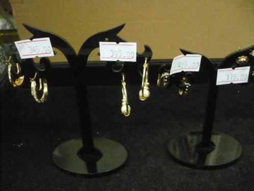 14 krt. gouden oorbellen op standaard w.o. stekers-hangers, Sieraden, Tassen en Uiterlijk, Oorbellen, Zo goed als nieuw, Goud