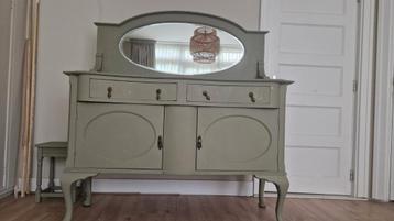 Antieke Queen anne kast (dressoir met spiegel) beschikbaar voor biedingen