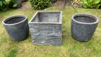 Bloempotten, Tuin en Terras, Bloempotten, Gebruikt, Vierkant, Ophalen of Verzenden, Minder dan 25 cm