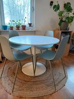 Eethoek set! Ronde tafel, 4 stoelen en vloerkleed., Ophalen, Gebruikt, Rond, 100 tot 150 cm