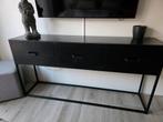 Zwarte consolekast met lades, Ophalen, 150 tot 200 cm, Zo goed als nieuw, Met lade(s)