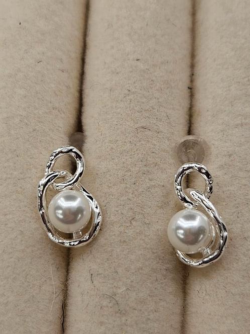 Antiek stijl 925 zilveren oorstekers met zoetwaterparel, Sieraden, Tassen en Uiterlijk, Oorbellen, Nieuw, Zilver, Zilver, Ophalen of Verzenden