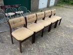 Vintage eetkamerstoelen 5st, Ophalen of Verzenden, Zo goed als nieuw