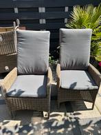 6 stuks tuinstoelen met ligstand en kussens, Ophalen, Gebruikt