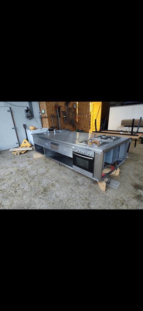 RVS keukeneiland, Zakelijke goederen, Horeca | Keukenapparatuur, Fornuis, Frituur en Grillen, Gebruikt, Ophalen