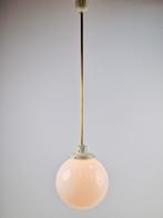 Vintage bol hanglamp schoollamp koper stang art deco ‘50, Huis en Inrichting, Lampen | Hanglampen, N, Vintage, Ophalen of Verzenden