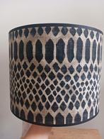 Handgemaakte lampenkap grof geweven met slangenprint, Ophalen of Verzenden, Rond, 25 tot 50 cm