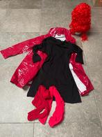 Rode lakjes met zwarte jurk, pruik en panty’s, Ophalen, Carnaval, Maat 42/44 (L), Zo goed als nieuw