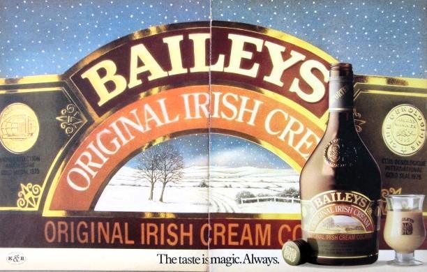 Vintage advertentie reclame Baileys 1981 drank, Verzamelen, Merken en Reclamevoorwerpen, Gebruikt, Overige typen, Ophalen of Verzenden