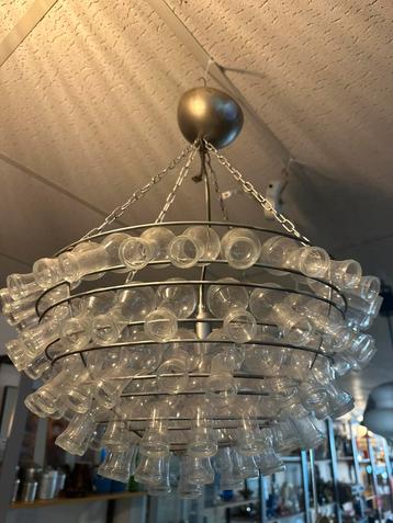 Kroonluchter vaasjes flesjes glas vintage beschikbaar voor biedingen