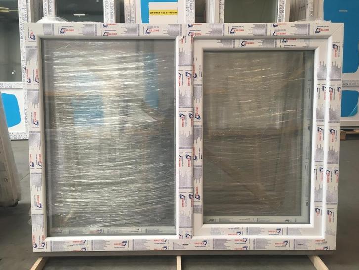 Kunststof kozijn draaikiep-vast 150 x 110 cm wit RAL 9016, Doe-het-zelf en Verbouw, Kozijnen en Schuifpuien, Nieuw, Raamkozijn