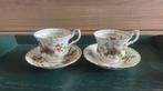 2 Royal Albert December maand heren kop en schotels setprijs, Ophalen of Verzenden, Zo goed als nieuw, Porselein, Kop en/of schotel