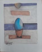 Abstract zeefdruk Ei door Patty Harpenau, Antiek en Kunst, Kunst | Litho's en Zeefdrukken, Verzenden