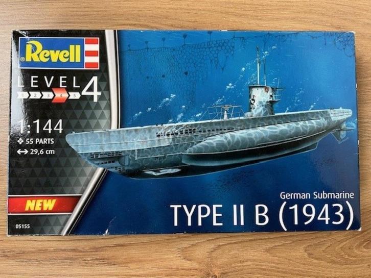 1:144 1/144 Revell Type II B (1943) German Submarine, Hobby en Vrije tijd, Modelbouw | Boten en Schepen, Zo goed als nieuw, 1:50 tot 1:200
