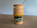 Chinese vintage handbeschilderde bamboe borstelpot, Ophalen of Verzenden
